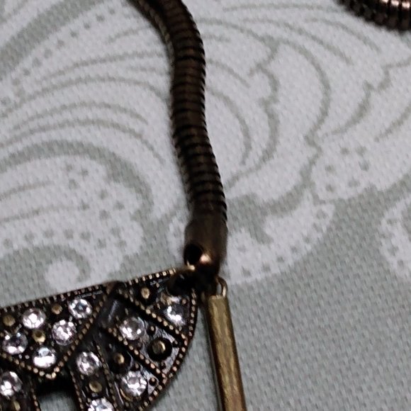 Brass Tone Snake Chain Necklace - Picture 6 of 7